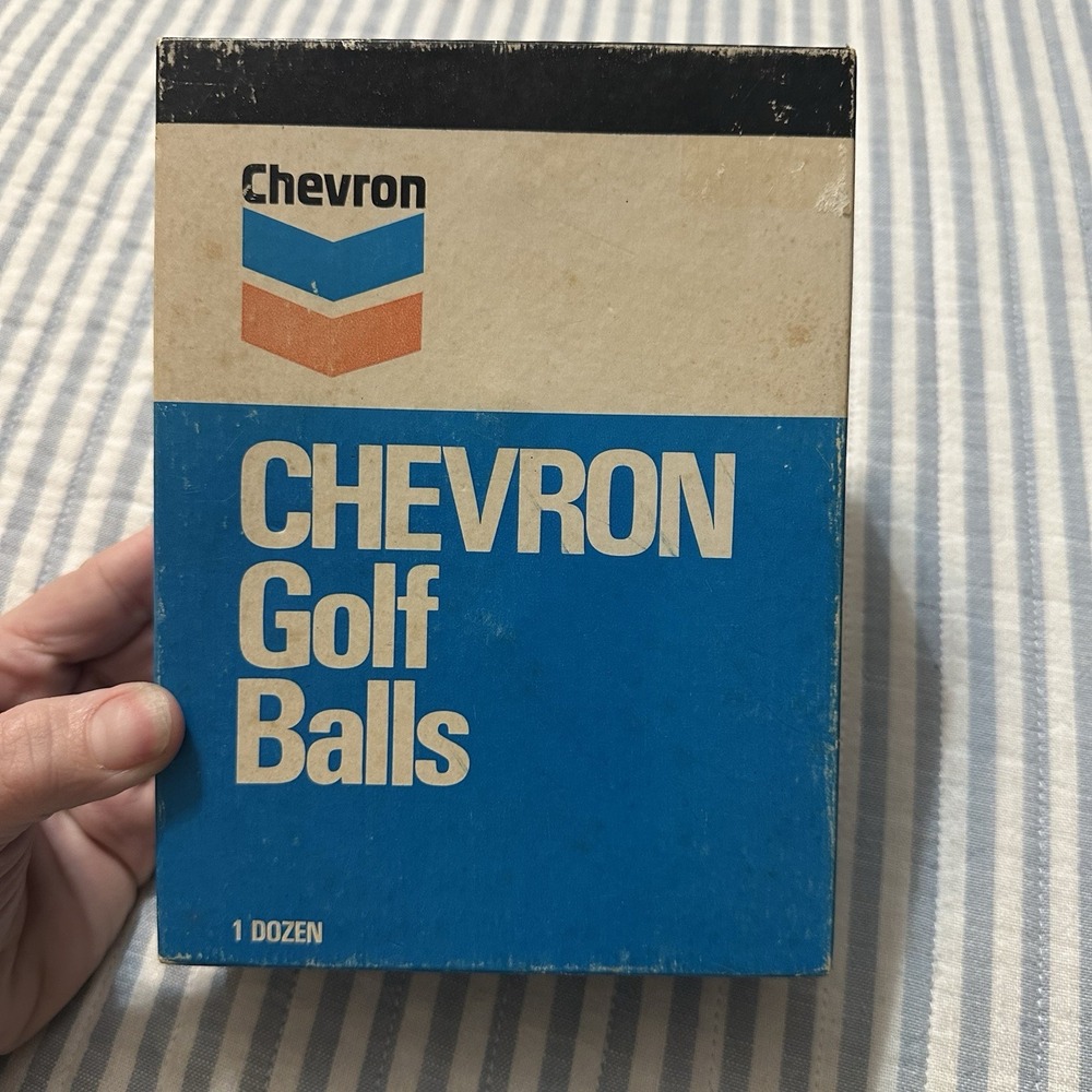 Vintage Chevron Golf‎ Balls Royal Surlyn Unopened Sleeves Chevron Oil Promo